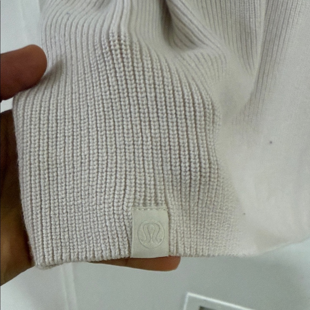 Beige Ribbed Knit Sweater - Picture 5 of 7